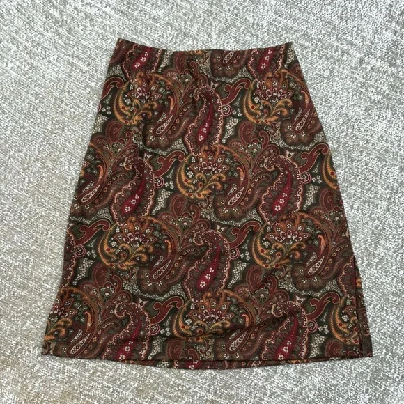 La Belle vintage boho paisley knee length skirt M - Picture 1 of 8